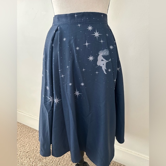 Pinup Couture Dresses & Skirts - Pinup Couture Laura Byrnes NWT Navy Witch Broom Celestial Swing Circle Skirt XL